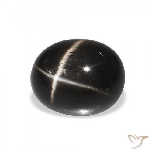 Diopsídio Estelar Preto Natural 4.25ct, oval, Opaco