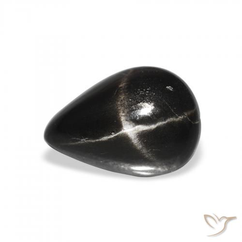 2.24ct Natural Preto Diopsídio Estelar, Formato de pêra, Opaco