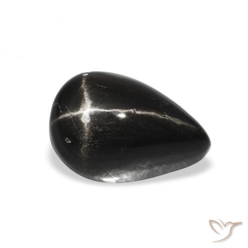 Diopsídio Estelar Preto Natural 2.24ct, Formato de pêra, Opaco