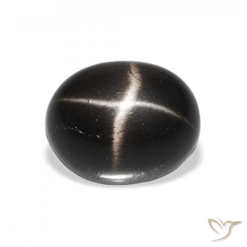 5.85ct Natural Preto Diopsídio Estelar, oval, Opaco