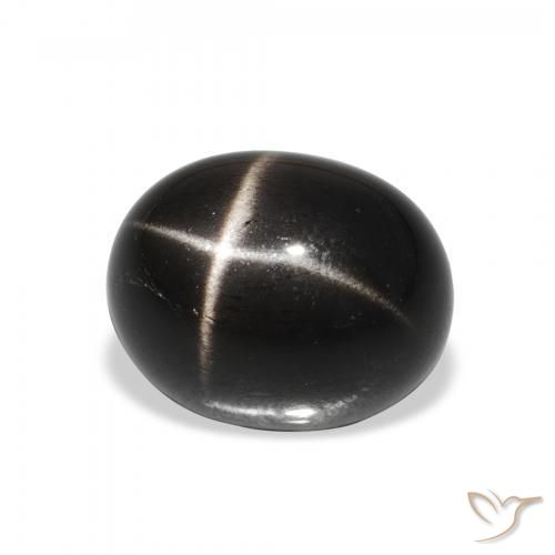 Diopsídio Estelar Preto Natural 5.85ct, oval, Opaco