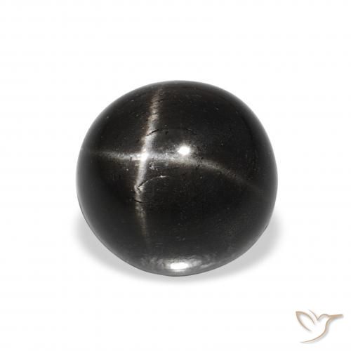 Diopsídio Estelar Preto Natural 2.89ct, Redondo, Opaco