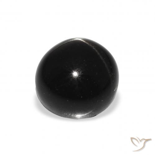 Diopsídio Estelar Preto Natural 3.55ct, Redondo, Opaco