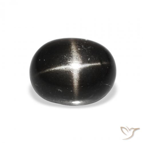 3.85ct Natural Preto Diopsídio Estelar, oval, Opaco