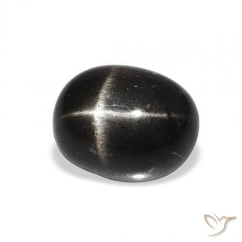 Diopsídio Estelar Preto Natural 3.85ct, oval, Opaco