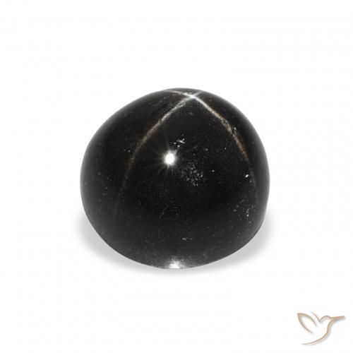 Diopsídio Estelar Preto Natural 2.44ct, Redondo, Opaco