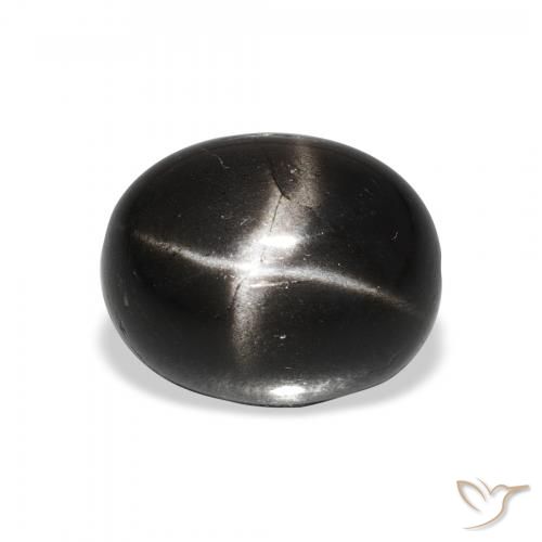 5.27ct Natural Preto Diopsídio Estelar, oval, Opaco