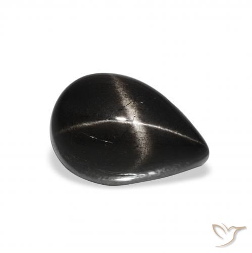 Diopsídio Estelar Preto Natural 2.66ct, Formato de pêra, Opaco