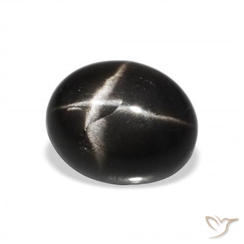 Diopsídio Estelar Preto Natural 5.13ct, oval, Opaco