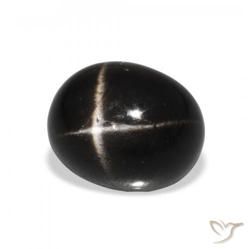 Diopsídio Estelar Preto Natural 5.95ct, oval, Opaco