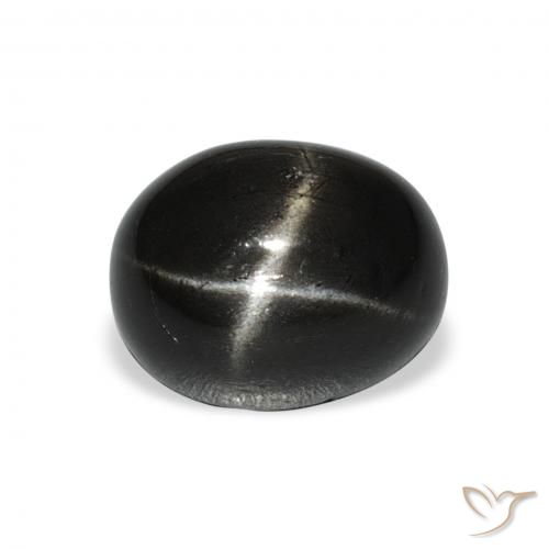 4.91ct Natural Preto Diopsídio Estelar, oval, Opaco