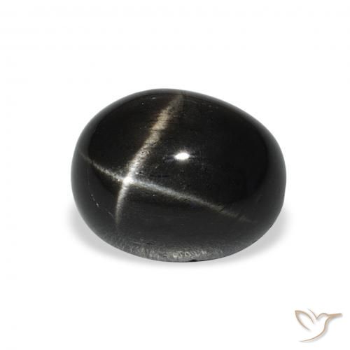 Diopsídio Estelar Preto Natural 4.91ct, oval, Opaco