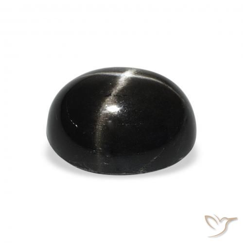 Diopsídio Estelar Preto Natural 4.91ct, oval, Opaco