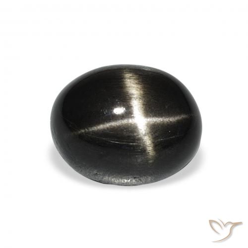 5.32ct Natural Preto Diopsídio Estelar, oval, Opaco