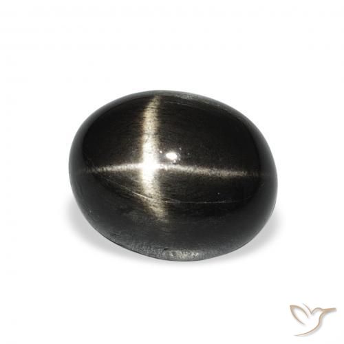 Diopsídio Estelar Preto Natural 5.32ct, oval, Opaco