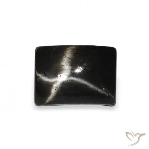 2.85ct Natural Preto Diopsídio Estelar, baguete, Opaco