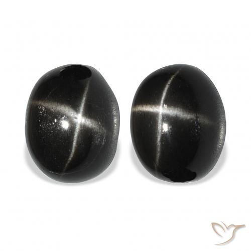 12.73ctw Natural Preto Diopsídio Estelar, oval, Opaco