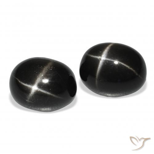 Pedras preciosas de Diopsídio Estelar Preto natural de 12.73 ct, oval, Opaco