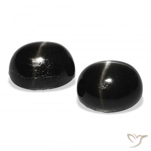 Pedras preciosas de Diopsídio Estelar Preto natural de 12.73 ct, oval, Opaco