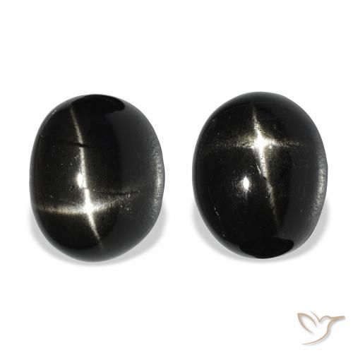 12.04ctw Natural Preto Diopsídio Estelar, oval, Opaco