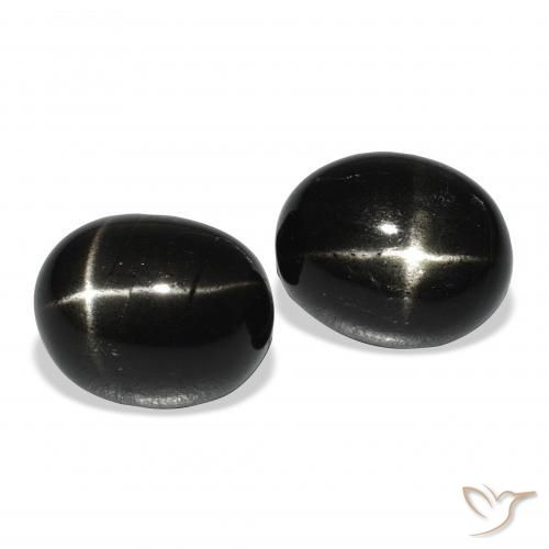 Pedras preciosas de Diopsídio Estelar Preto natural de 12.04 ct, oval, Opaco