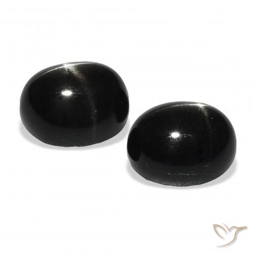 Pedras preciosas de Diopsídio Estelar Preto natural de 12.04 ct, oval, Opaco