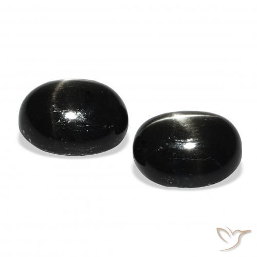 Pedras preciosas de Diopsídio Estelar Preto natural de 9.43 ct, oval, Opaco