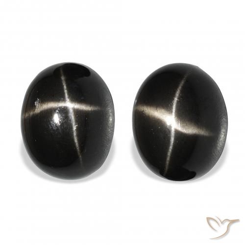 13.46ctw Natural Preto Diopsídio Estelar, oval, Opaco