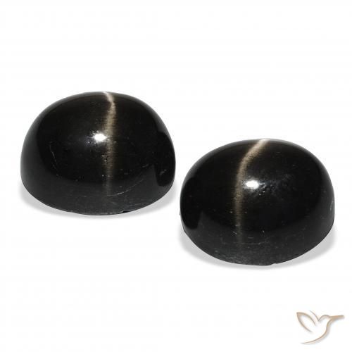 Pedras preciosas de Diopsídio Estelar Preto natural de 13.46 ct, oval, Opaco
