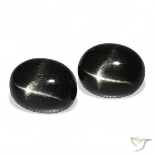 Pedras preciosas de Diopsídio Estelar Preto natural de 8.87 ct, oval, Opaco