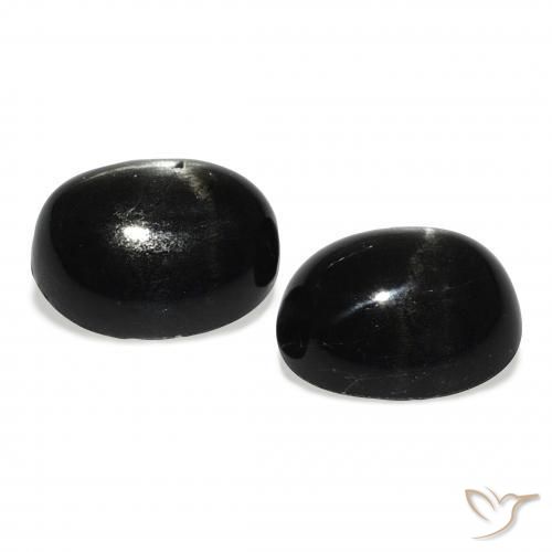 Pedras preciosas de Diopsídio Estelar Preto natural de 9.92 ct, oval, Opaco