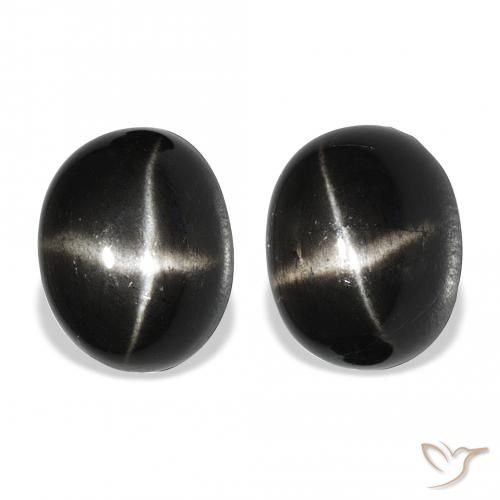 11.38ctw Natural Preto Diopsídio Estelar, oval, Opaco