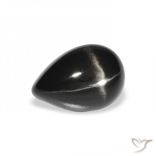 2.37ct Natural Preto Diopsídio Estelar, Formato de pêra, Opaco