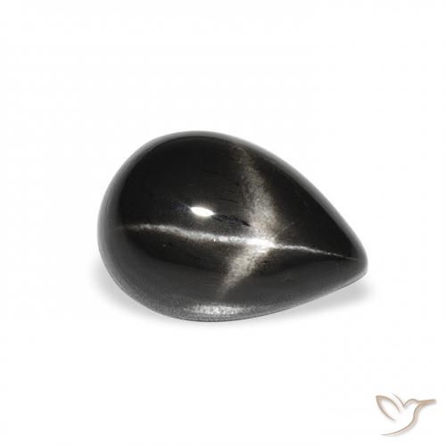 Diopsídio Estelar Preto Natural 2.37ct, Formato de pêra, Opaco