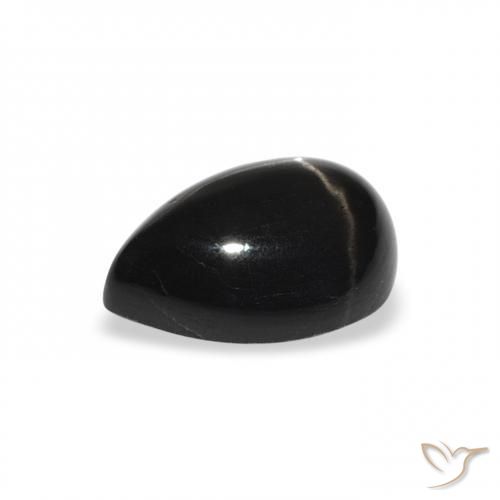 Diopsídio Estelar Preto Natural 2.37ct, Formato de pêra, Opaco