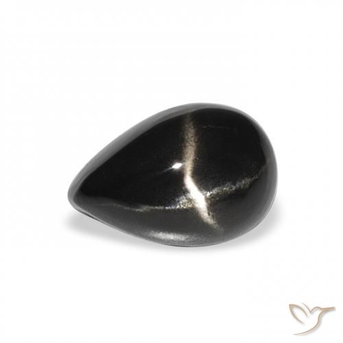 2.63ct Natural Preto Diopsídio Estelar, Formato de pêra, Opaco