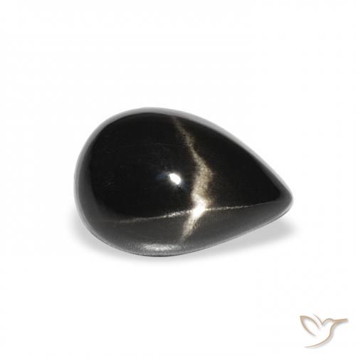 Diopsídio Estelar Preto Natural 2.63ct, Formato de pêra, Opaco