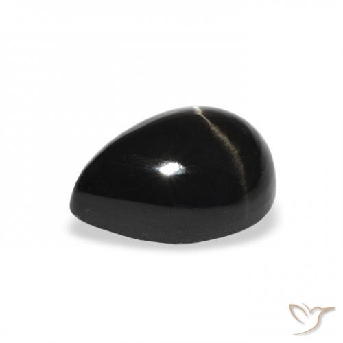 Diopsídio Estelar Preto Natural 2.63ct, Formato de pêra, Opaco