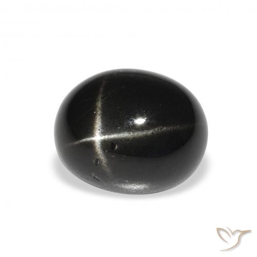 Diopsídio Estelar Preto Natural 4.75ct, oval, Opaco