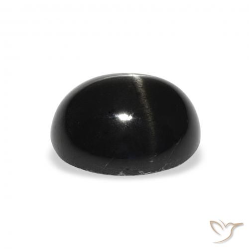 Diopsídio Estelar Preto Natural 4.75ct, oval, Opaco