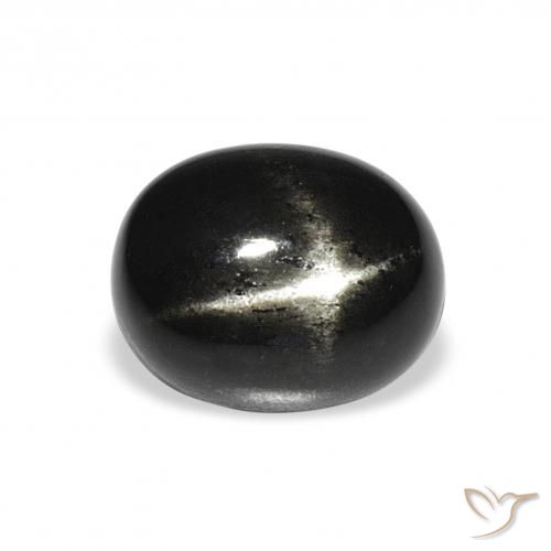 4.42ct Natural Preto Diopsídio Estelar, oval, Opaco