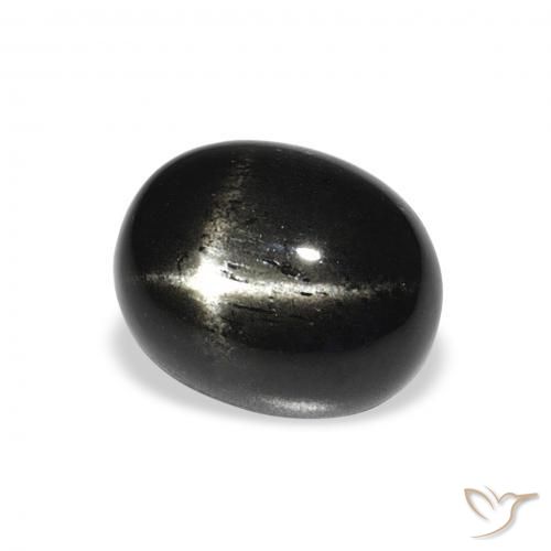 Diopsídio Estelar Preto Natural 4.42ct, oval, Opaco