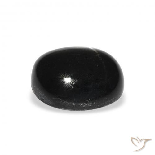 Diopsídio Estelar Preto Natural 4.42ct, oval, Opaco