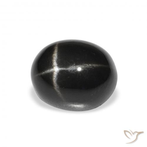 Diopsídio Estelar Preto Natural 5.51ct, oval, Opaco