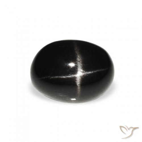 1.44ct Natural Preto Diopsídio Estelar, oval, Opaco