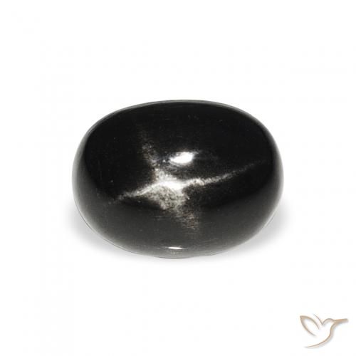 1.47ct Preto Diopsídio Estelar, oval, Opaco