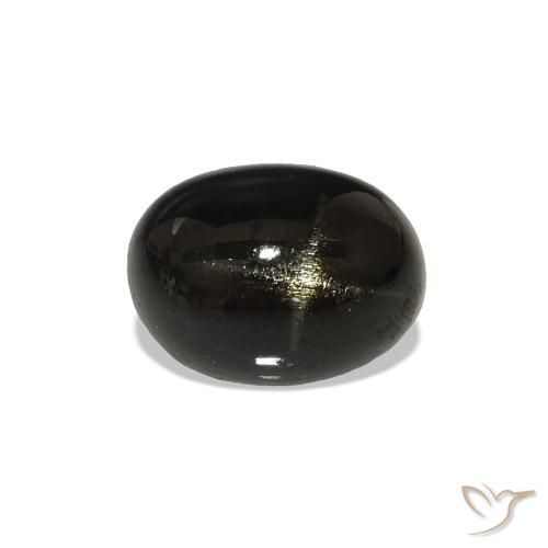 Diopsídio Estelar Preto Natural 1.38ct, oval, Opaco