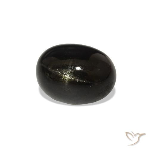 Diopsídio Estelar Preto Natural 1.38ct, oval, Opaco