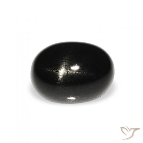 1.47ct Preto Diopsídio Estelar, oval, Opaco