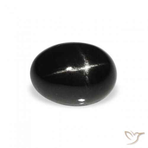 1.34ct Natural Preto Diopsídio Estelar, oval, Opaco